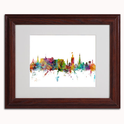 Tyisha, «Edinburgh Écosse Skyline II» par Michael Tompsett, impression encadrée