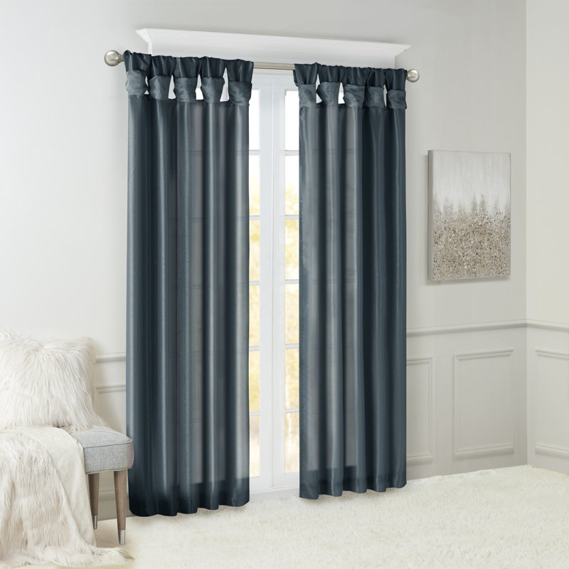 Ivory Faux Silk Extra Long Tab Top Drapes