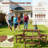 6-Person Round Picnic Table Set With 3 Built-In Benches & Umbrella Hole,Brown-2087082135