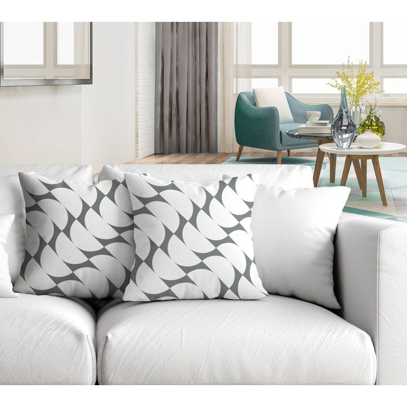 Coussin Piers, L 15 po x H 15 po, Gris