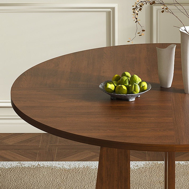 Round Dining Table for 4 - 47 Inch Farmhouse Kitchen Table, MDF Circle Table with Wood Grain Finish, 300lb Weight Capacity, Easy Assembly for Dining Room, Kitchen, Living Room - Spiced Round Table