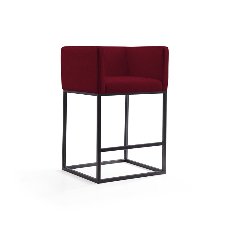 Upholstered Counter Stool with Metal Frame