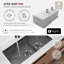 Évier de cuisine encastrable à double cuve 60/40 avec finition Dura-Tek et accessoires