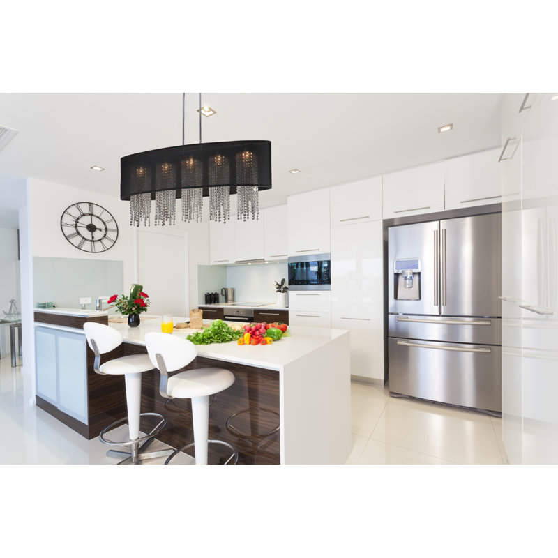Kenlee 5 - Light Kitchen Island Pendant, Black