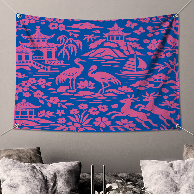 Tapisserie murale «Pink», H 68 po x l 80 po avec 4 œillets
