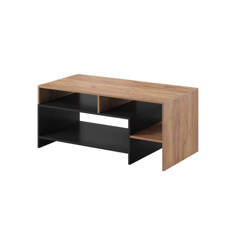Joscar Sled Coffee Table with Storage, Oak Golden/Anthracite