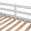 Lit superposé simple au-dessus de simple avec lit gigogne, escalier de rangement et structure en bois massif pour chambre d'enfant-113547206