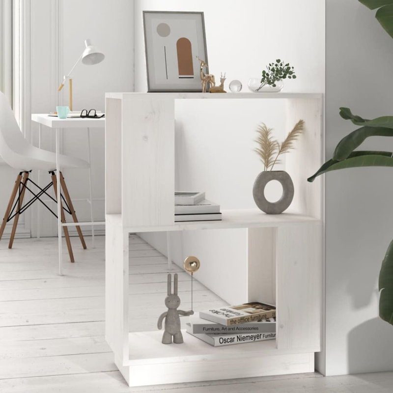 Giyanna 70cm H x 51cm W Solid Wood Etagere Bookcase, White
