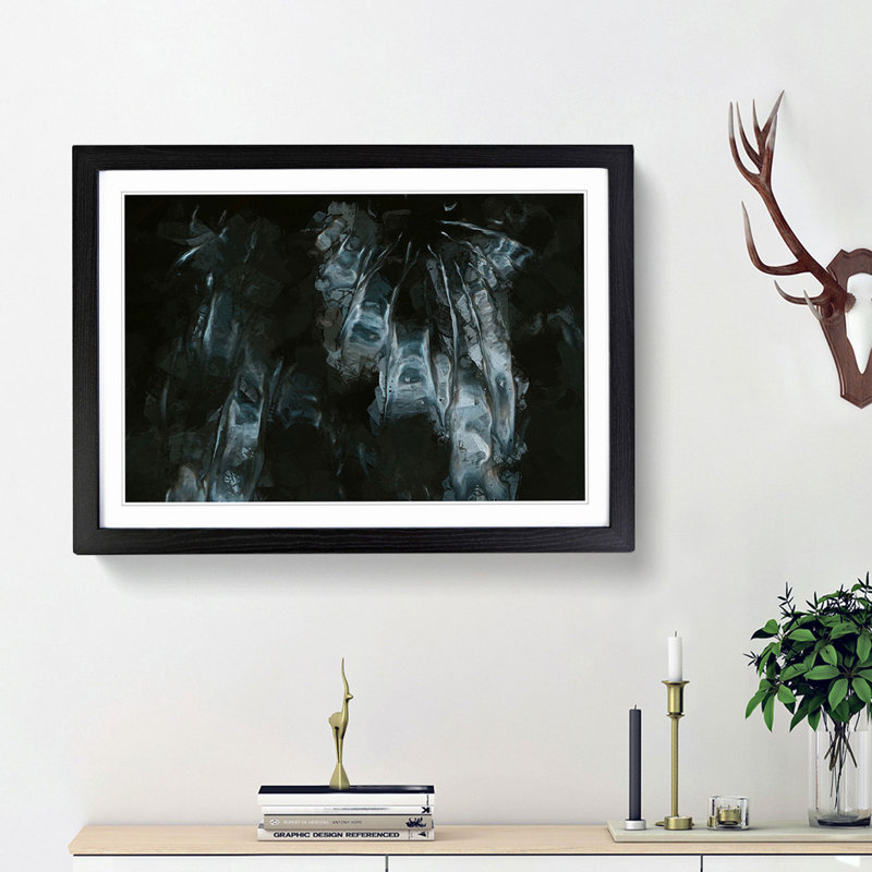 Night Visions in Abstract - Picture Frame Painting Print, 62cm H x 87cm W x 2cm D, Black Framed