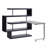 Clear Glass, Chrome High Gloss Finish Writing Desk With Shelf-1239184544
