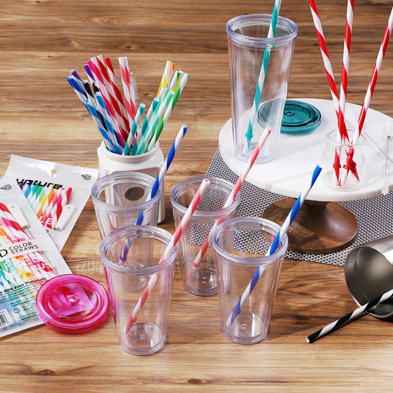Pailles en plastique réutilisables et incassables