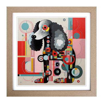 Poodle Constructivism - Single Picture Frame Print on Wood