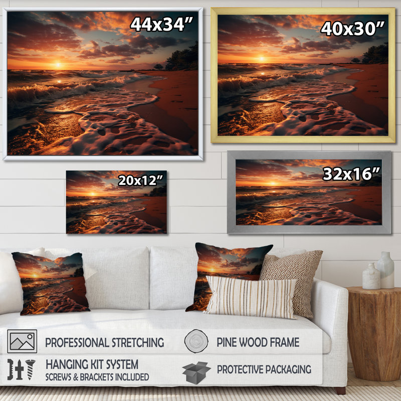 Tecopa " Golden Sands A Mesmerizing IV " Mixed Media Print, H 30 po x l 40 po, Cadre flottant noir