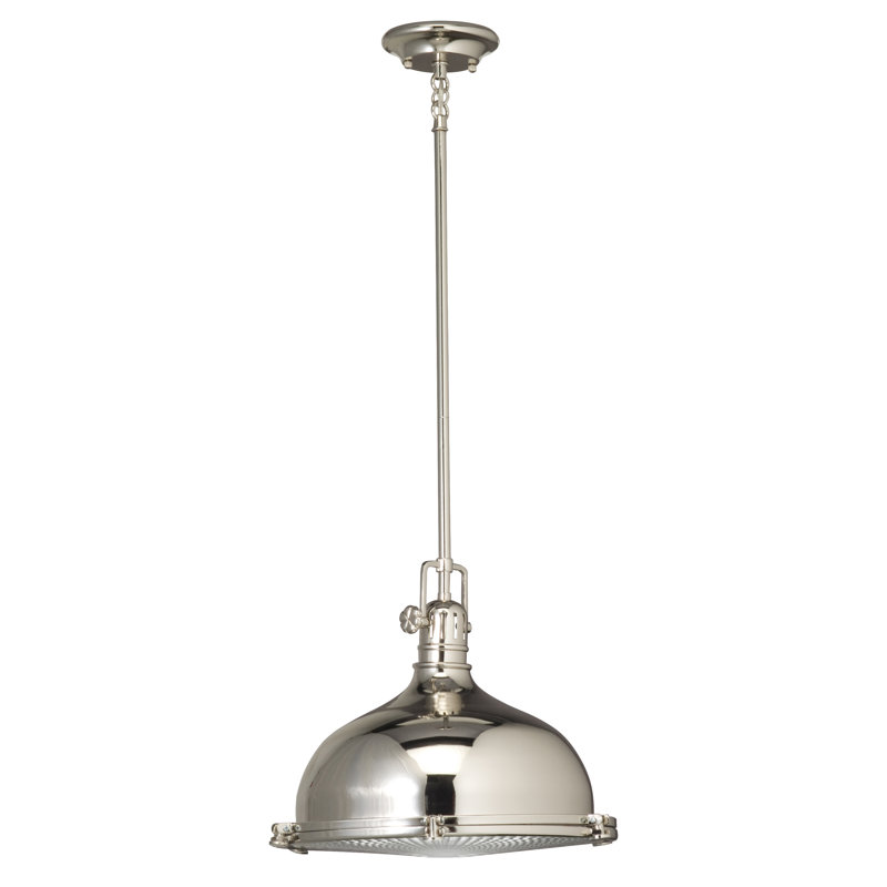 1 - Light Single Pendant, Polished Nickel