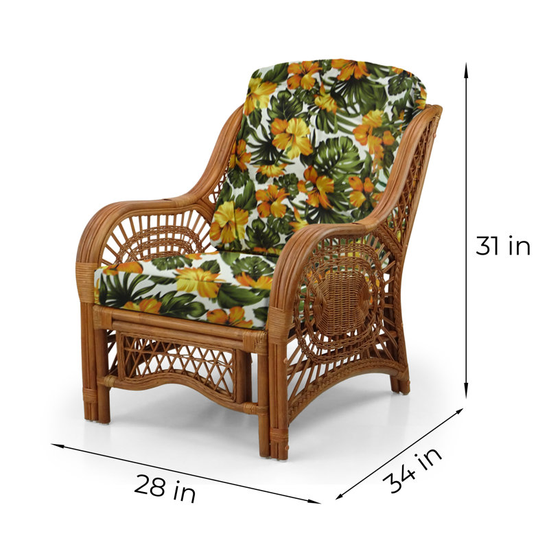 Fauteuil d'appoint Malibu Lounge Living, Vert / jaune tropical