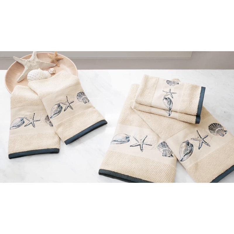 Bayside Embroidered Cotton Jacquard 6 Piece Towel Set