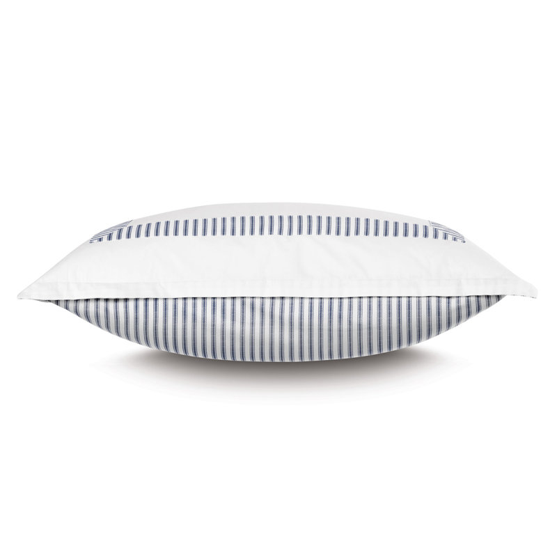 Blass Ticking Cotton Striped Sham by Alexa Hampton, Euro, Navy