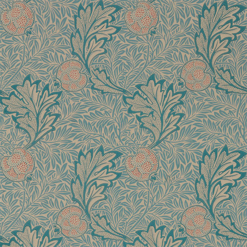 Apple Wallpaper, Indigo Antique