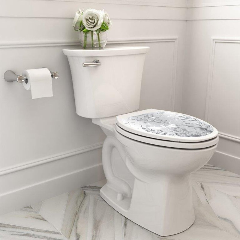 Adhésif décoratif pour siège de toilette Botanical Grey Fields, Rond
