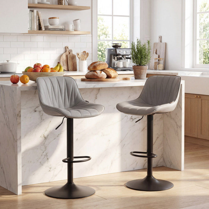Tabourets de bar pivotants à hauteur réglable Modern, Gris