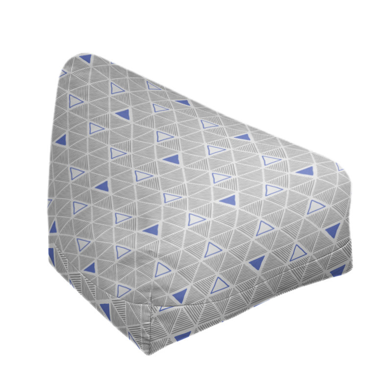 Bean Bag Cover, 38" H x 42" W x 29" D, Poly-fill Insert, Blue Accent