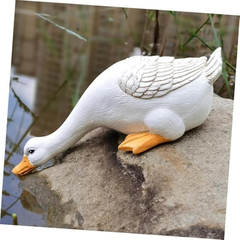 Décoration de clôture de canard de ferme, statue de canard en résine, sculpture de canard pour escaliers de jardin, ferme, patio, cour