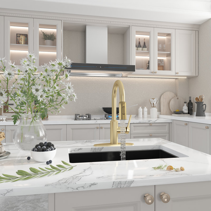 Boyel Living Kitchen Faucet, Brushed Gold