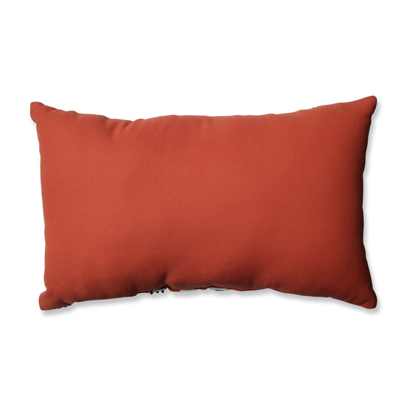 Coussin lombaire en coton à bandes tribal, Rouille / crème / noir