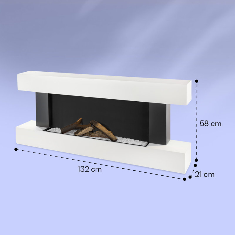 Klarstein 132cm W Electric Fireplace, White