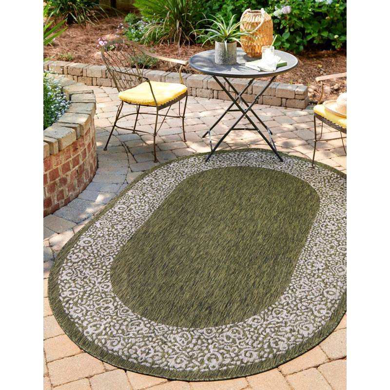 Finbar Oriental Indoor / Outdoor Rug, Oval 7'10" x 10'