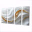 «White and Gold Fractal Marble Waves II», ensemble d'art mural spirales abstraites-36122158