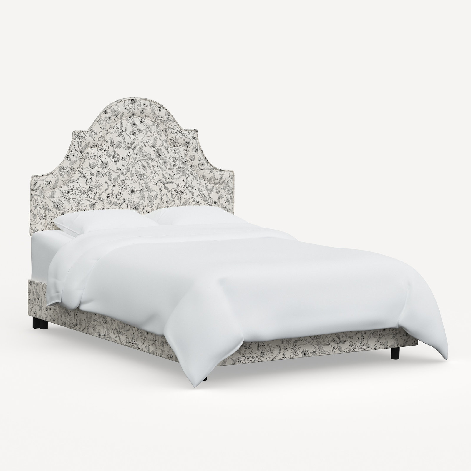 Rifle Paper Co. x Cloth & Company Marion Bed, Rpc Aviary Black & Cream Linen, California King