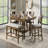 Wooden Frame Counter Height Bench Light Oak Finish Mindy Veneer Gray Textured Fabric Upholstery
