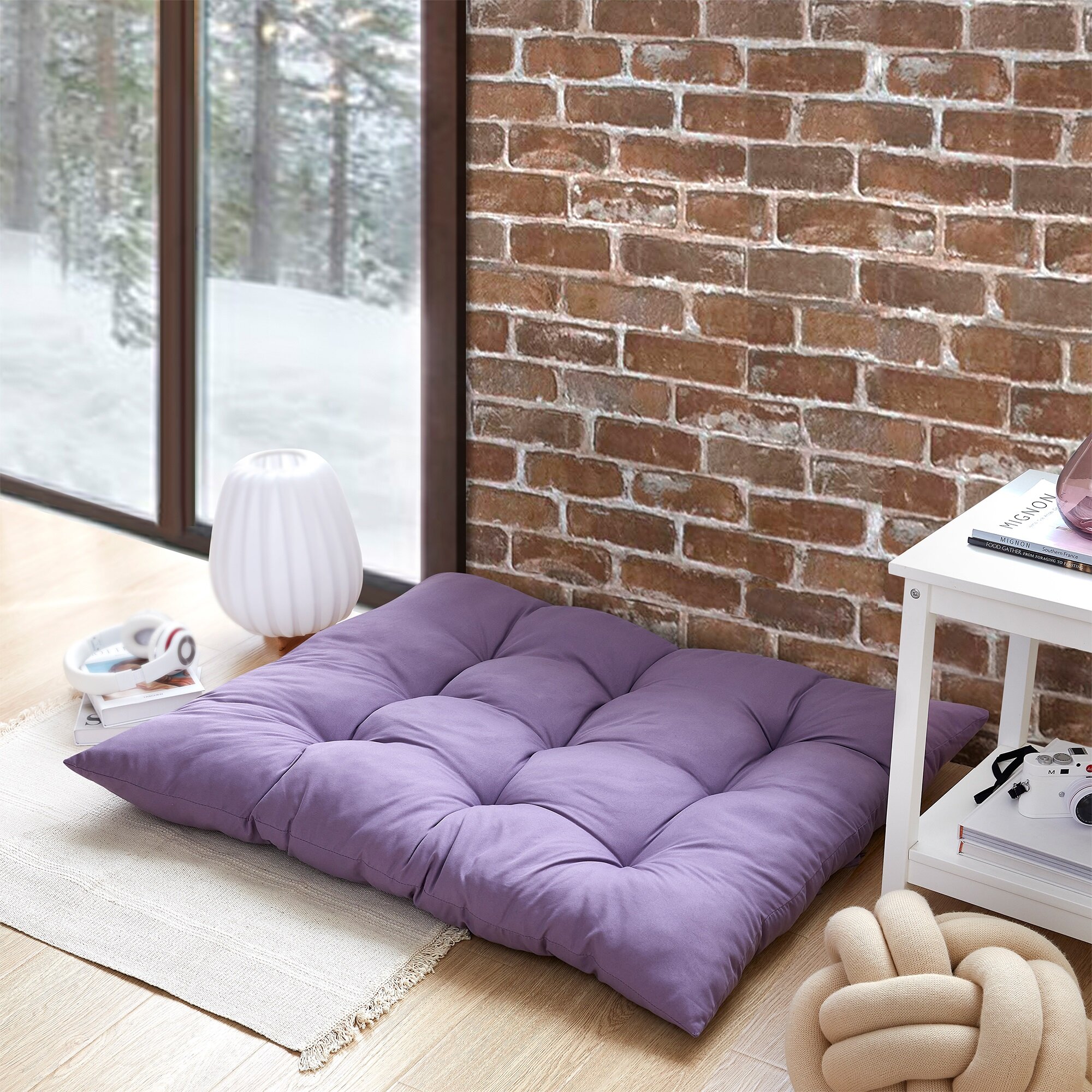 DormCo Rainha - Ultra Thick Tufted Floor Pillow - Natural Tan