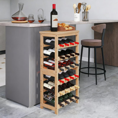Bamboo Wine Bottle Rack in Brown