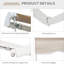Auvent de terrasse rétractable 8 pi x 7 pi en beige, fenêtre de terrasse manuelle avec abat-jour solaire - Réducteur de chaleur, Auvent de conception polyvalente, Housse extérieure beige, Lumière et guide réglables pour arrêter le soleil