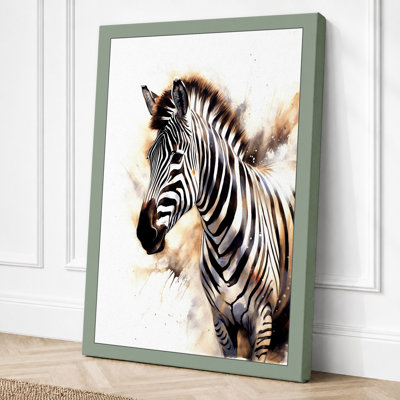 Young Zebra In Profile Boho - Print