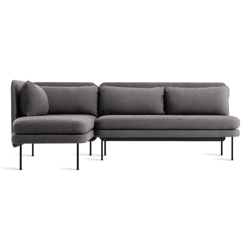 Bloke Chaise Sectional, Tait Stone Textured Basketweave, Left Hand Facing