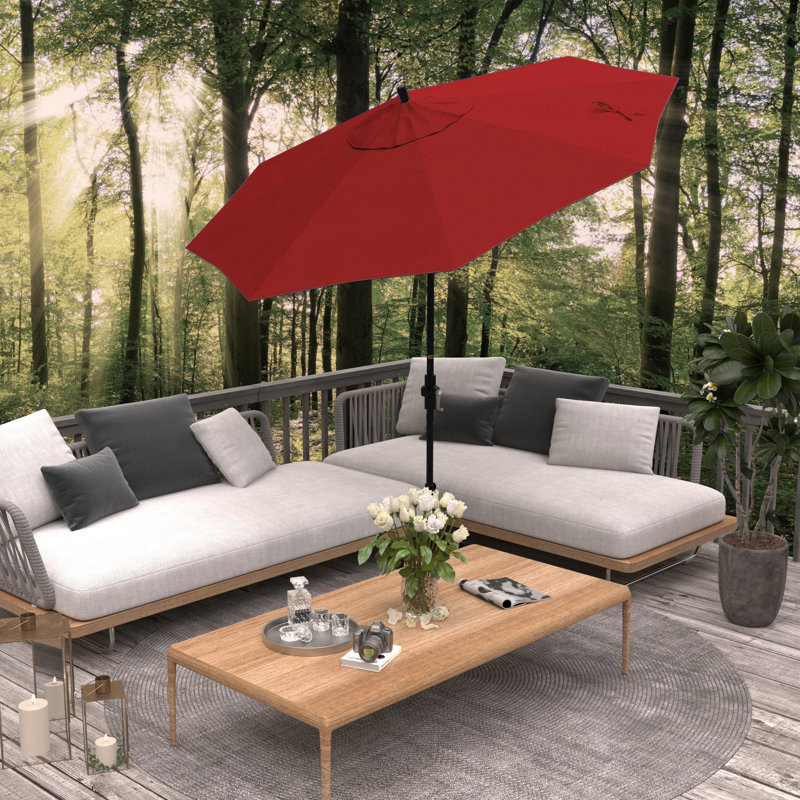 Parasol de marché 9 pi Santana Praneeth, Noir, noir, noir, noir, Rouge - Pacifica Premium