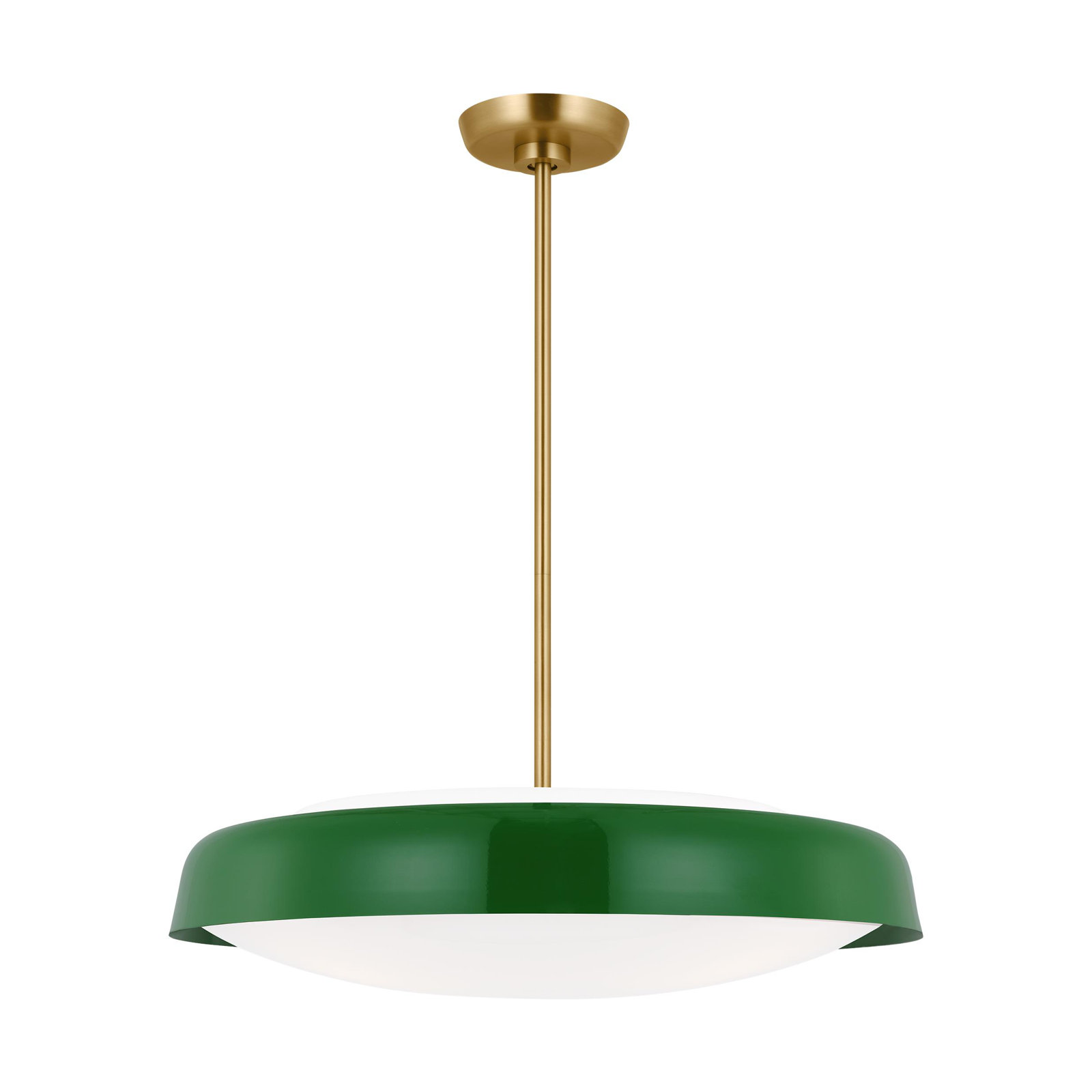 Draper 3 Light Steel Dimmable Pendant, Green