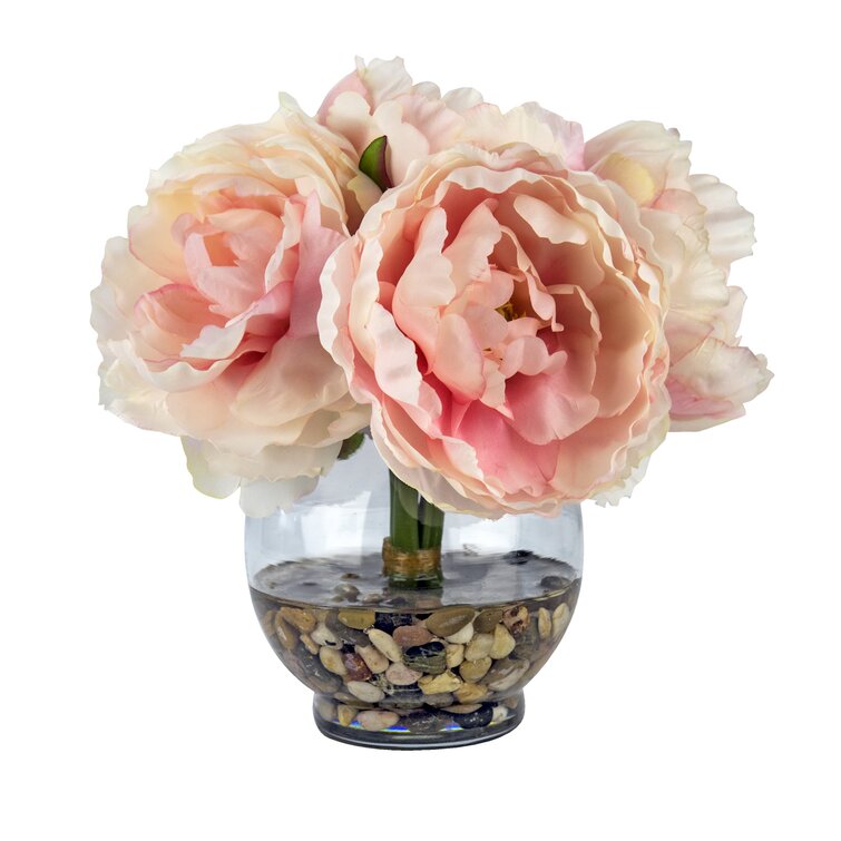 9 Tall Silk Peony Arrangement in Glass Pot,Pink - ONE-SIZE - On Sale - Bed  Bath & Beyond - 31629054