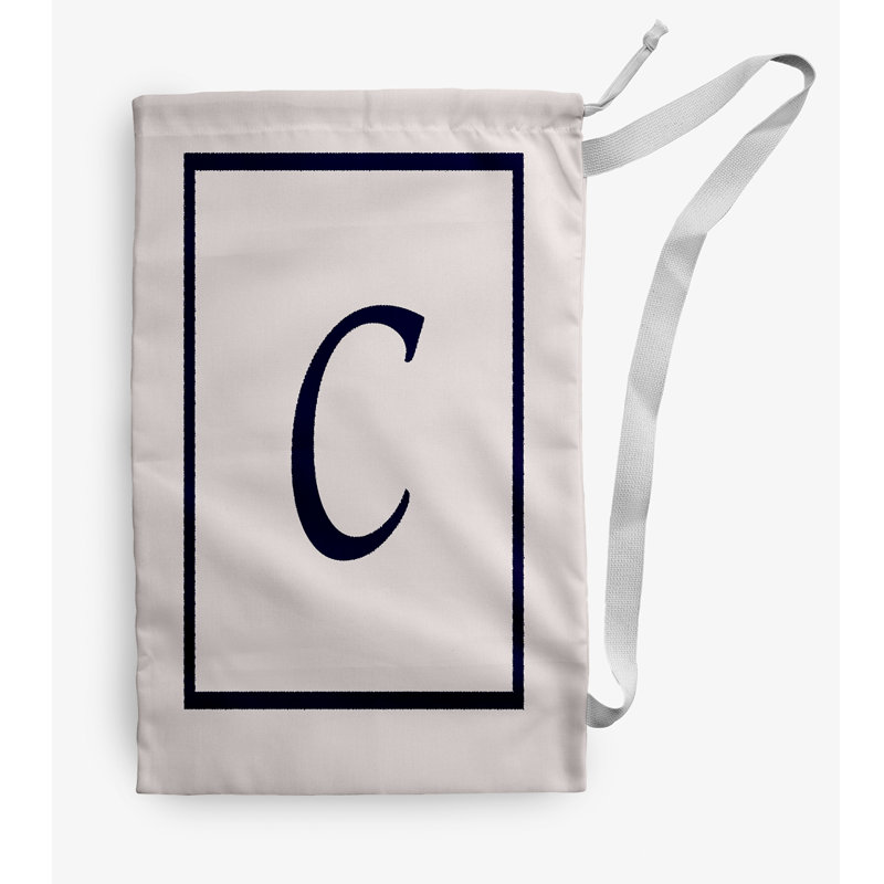 Sac à linge Monogram, Moyen (H 36 po x l 28 po), Ivoire/noir