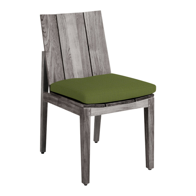 Chaise d'appoint en teck Ashland - Huître, Teck huître, Pas de soudure, Forêt de lin