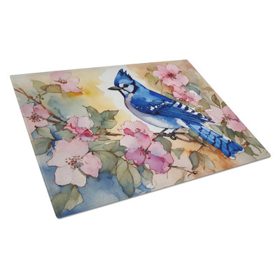 Blue Jay Glass Cutting Board