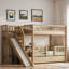 Lit superposé avec escalier de rangement, glissade et 2 tiroirs-1481182898