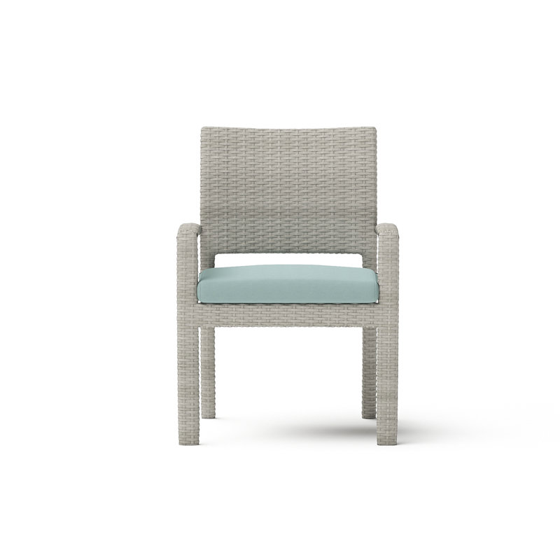 Winnie Stacking Patio Dining Armchair with Cushion, Canvas Spa Sunbrella® Canvas