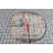 Round Red Turkish Oushak Accent Rug Ideal for Office and Entry Areas