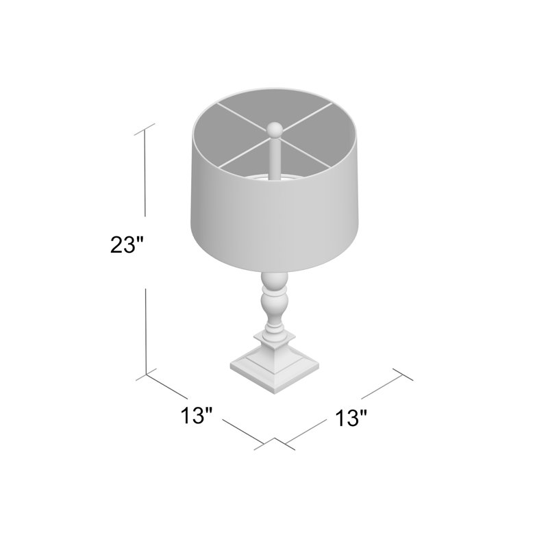 Resin Table Lamp, Beige