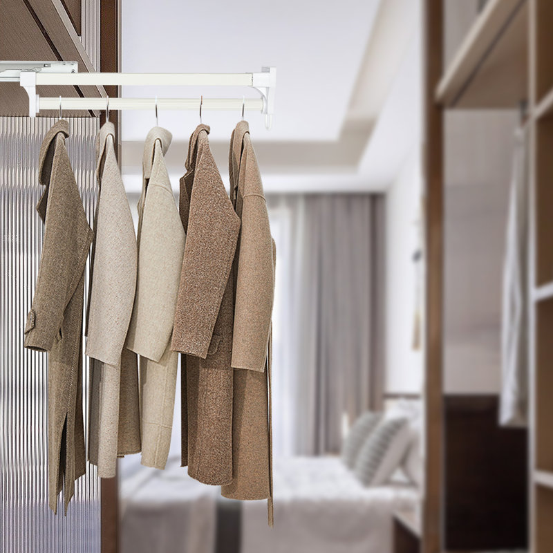 Albreda Pull-Out Closet Hanger Rod, White