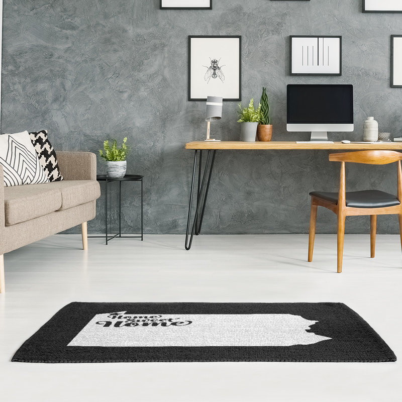 Tapis de zone noire erie home, Rectangle 5 pi x 7 pi